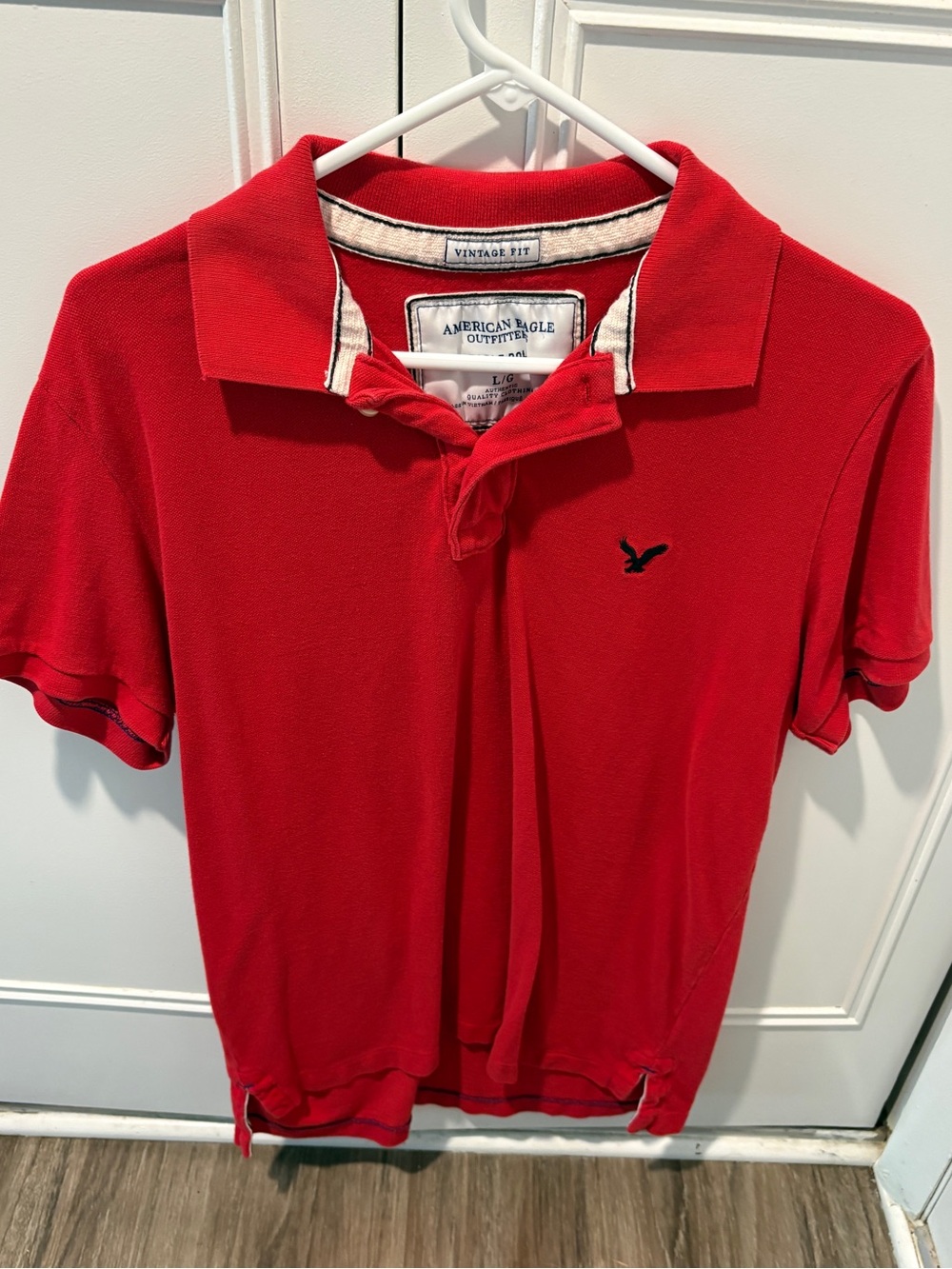 American Eagle Outfitters VintageRed Polo with Embroidered Eagle